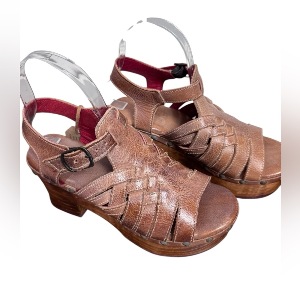 Bed Stu Rhonda Leather Platform Clog Sandals - Picture 3 of 8
